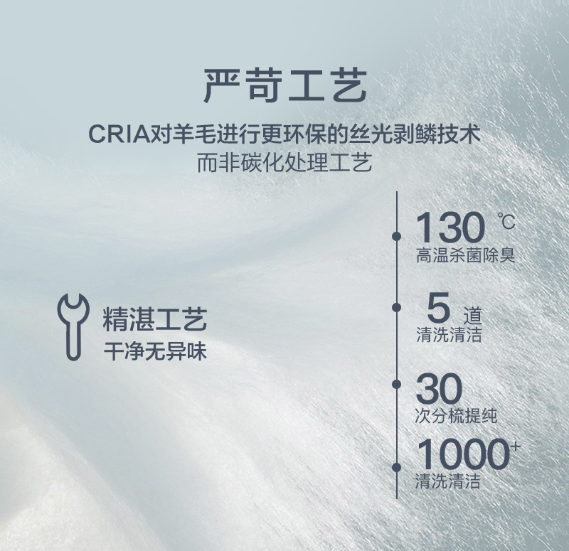 新西兰CRIA全羊毛冬被保暖被 500gs 白色 200*230cm