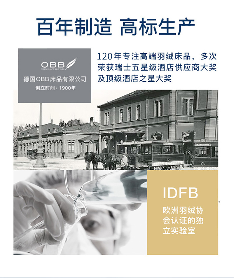 升级版 OBB Royal bed加拿大鹅绒枕头三层枕多瑙Donau系列 白色 48*74cm