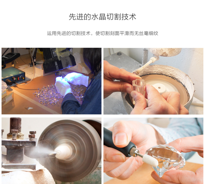 意大利原产Ranoldi水晶摆件 水滴形时钟客厅静音钟表座钟摆件 透明