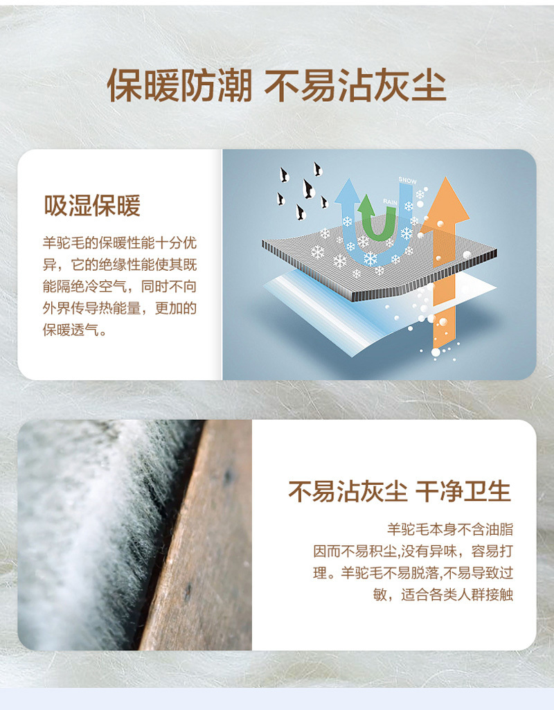 新西兰原产CRIA羊驼毛四季被 400gsm 白色 M