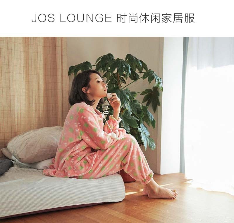 韩国原产JO'S LOUNGE 纯棉家居服休闲服睡衣套装山泽西 米色
